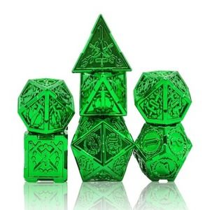 7 Piece Metal Dice Set Sword Series